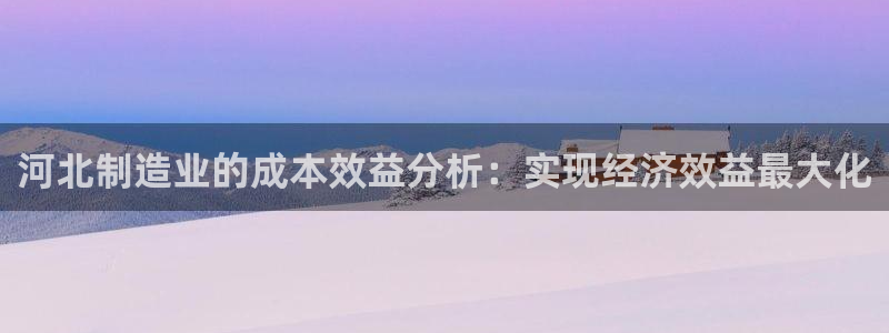 星欧娱乐号7o777：河北制造业的成本效益分析：实现经济效益