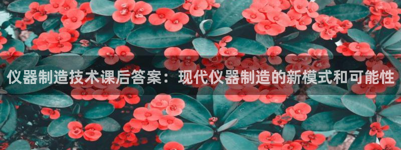 星欧娱乐招商非7O777：仪器制造技术课后答案：现代仪器制造