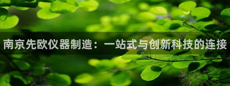 星欧娱乐是什么：南京先欧仪器制造：一站式与创新科技的连接