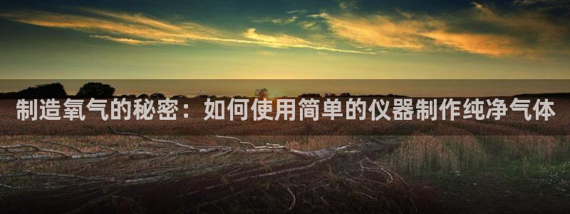 星辉娱乐西班牙人欧联：制造氧气的秘密：如何使用简单的仪器制作
