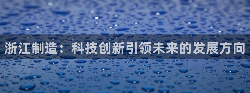 星欧娱乐最新活动：浙江制造：科技创新引领未来的发展方向